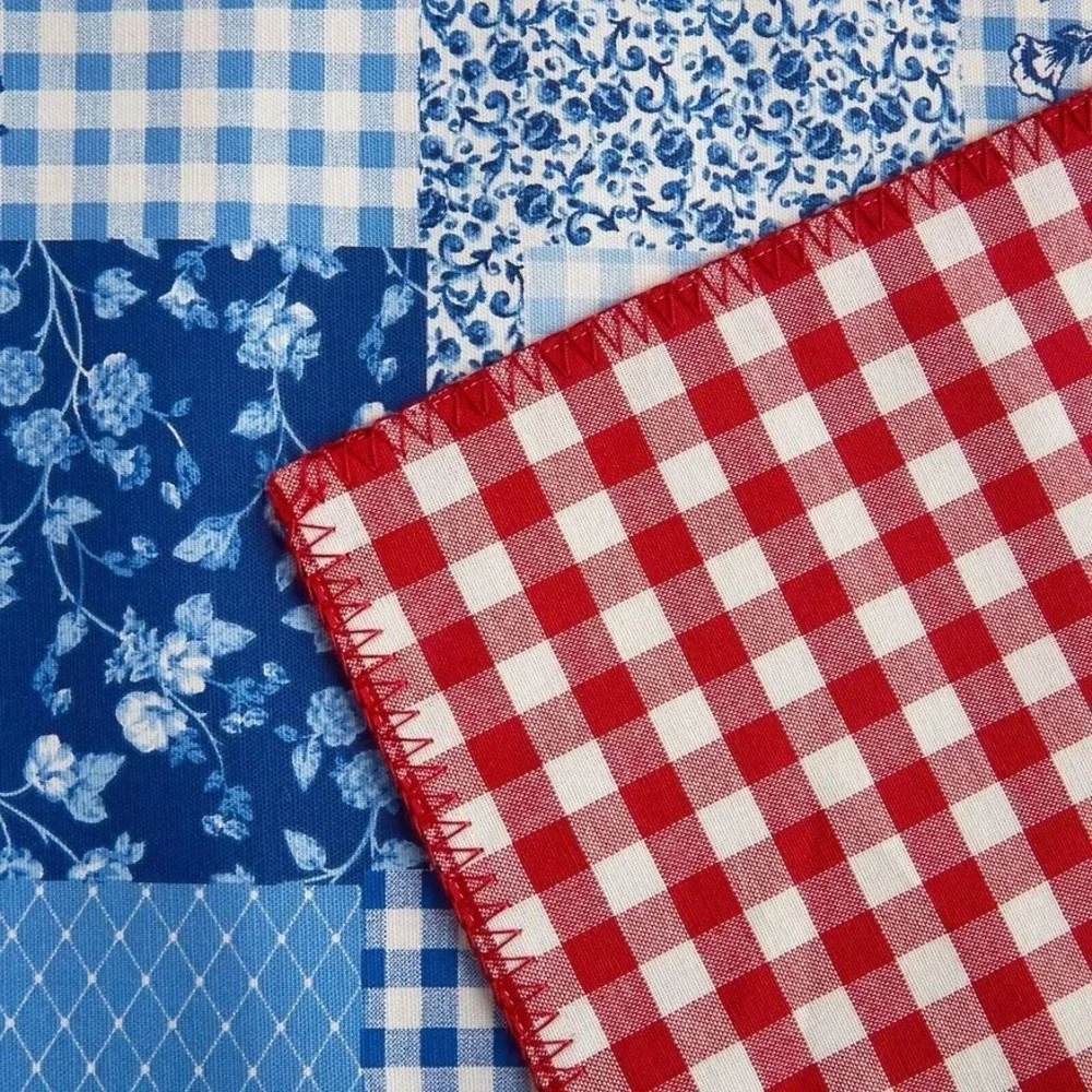 The Pioneer Woman Heritage Patchwork Reversible Placemats‎ Blue Red Set of 4 NEW